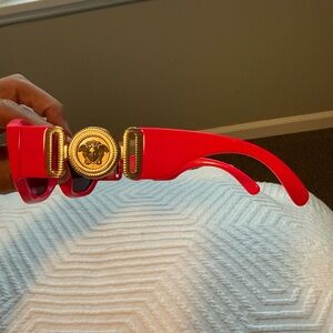 Versace Biggie Vibrant Fuchsia Geometric Sunglasses Brand New